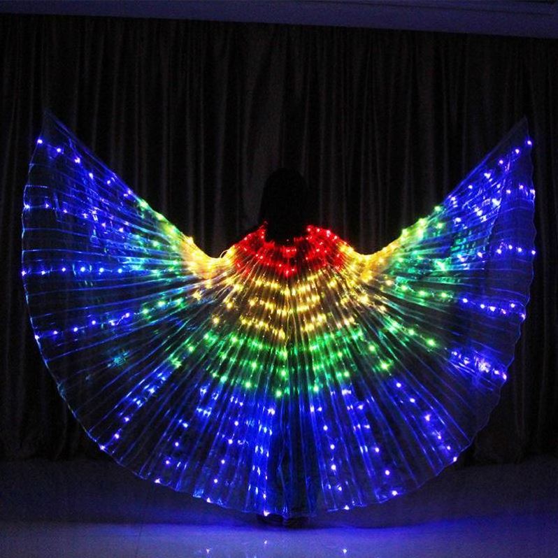 Fluorescent Butterfly Wing Adult Clothing Dance Cloak Led Luminous Skirt Belly Costume