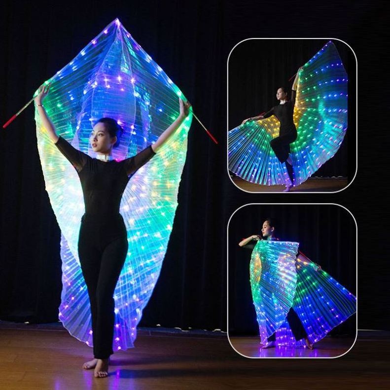 Fluorescent Butterfly Wing Adult Clothing Dance Cloak Led Luminous Skirt Belly Costume