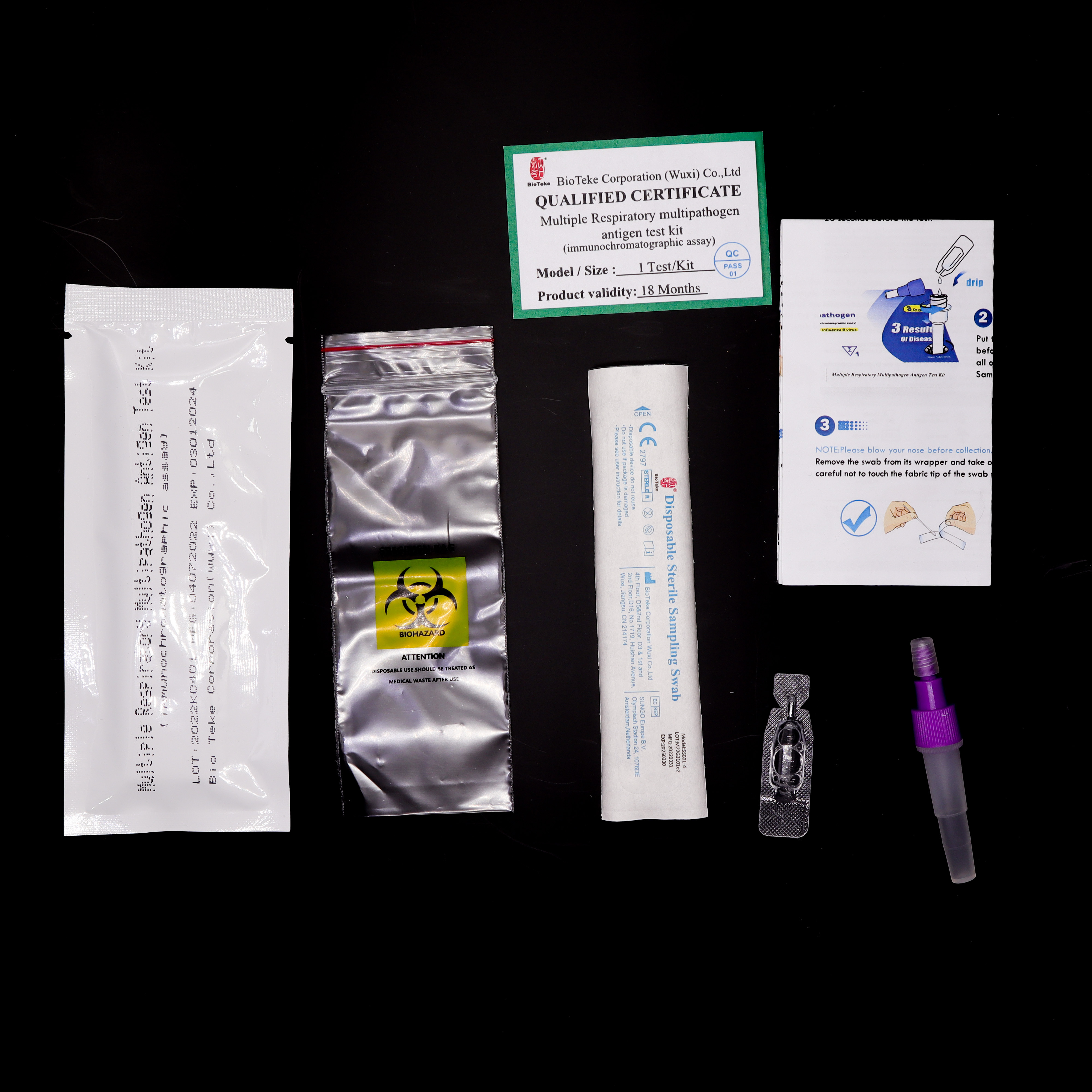 Novel Coronavirus 2019 Flu RSV Adenovirus Multiple Antigen Ag 5 In 1 Respiratory Rapid Test Kit