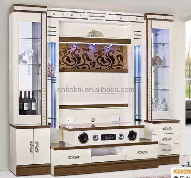 Modern Wood Fashion MDF TV Stand for Family Hotel Living Room Fireplace TV Stand for Villa Application