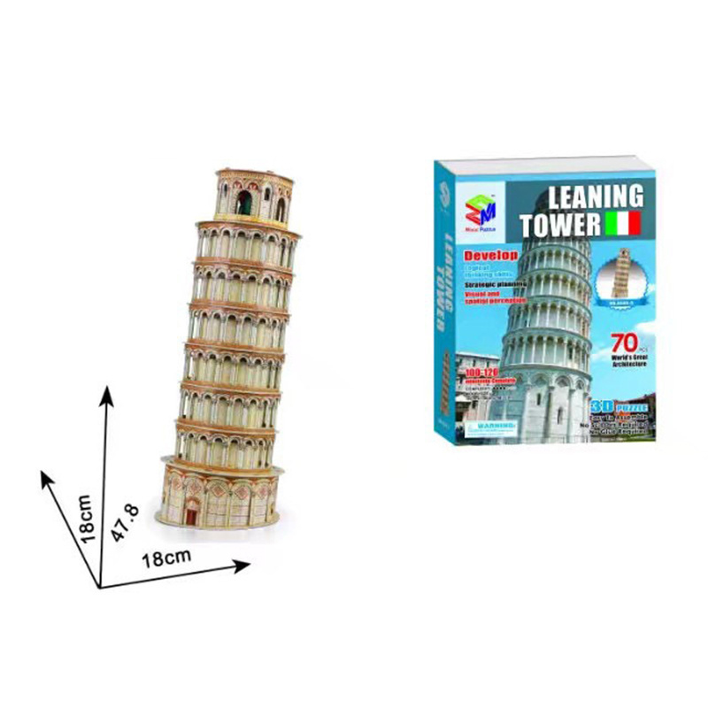 Large Eiffel Tower architectural model toy customizable 3d unique shaped jigsaw puzzle made in china