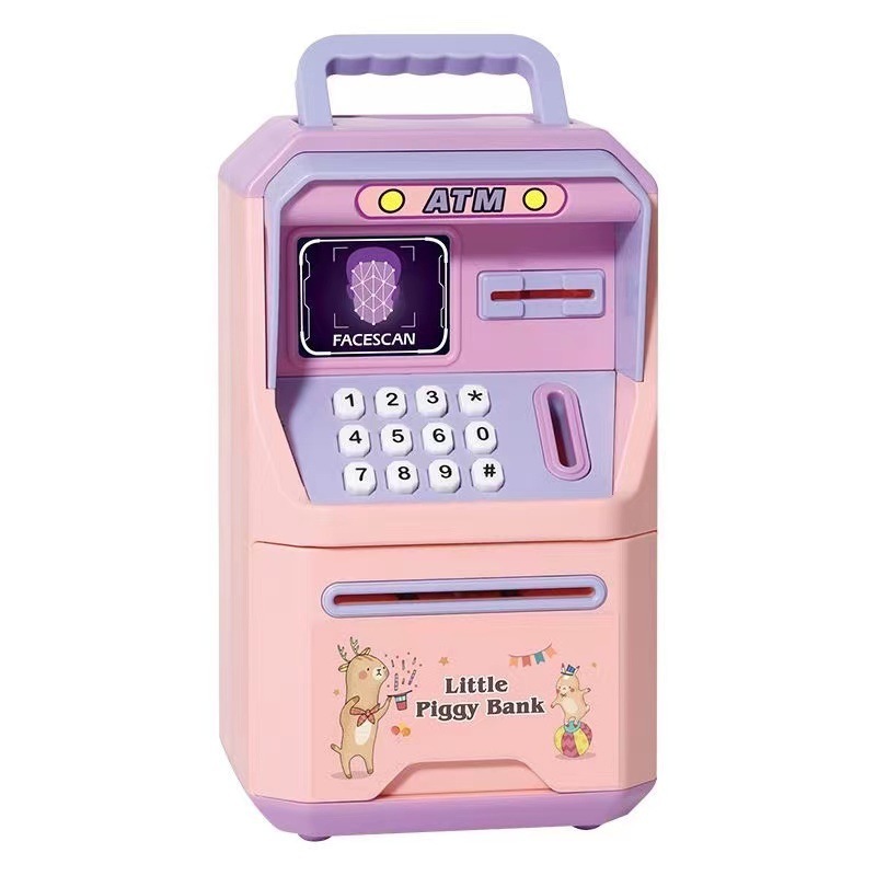 New education music face recognition box electronic money saving boxes atm machine piggy bank