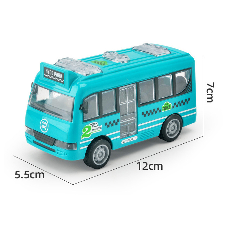 Wholesale plastic baby inertia vehicle buses door can opened school mini scale model toy bus