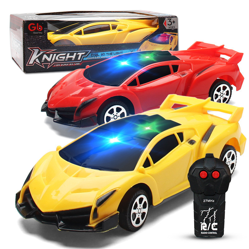 Wholesale factory plastic cool light music two-way mini racing kids remote control toy rc car