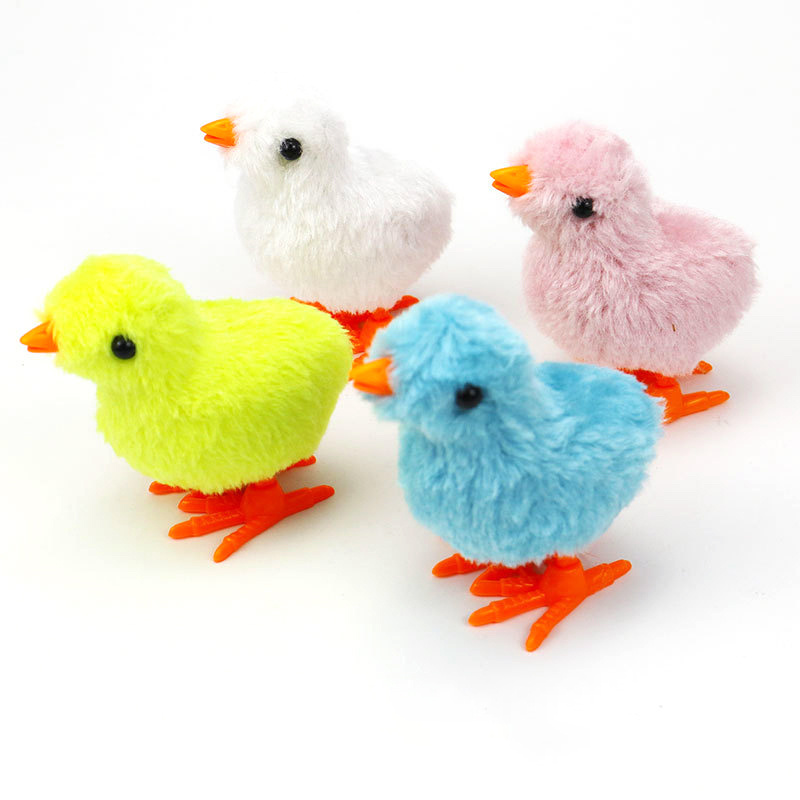 Puzzle funny educational other clockwork jumping wind up animal toys chicken plush toy