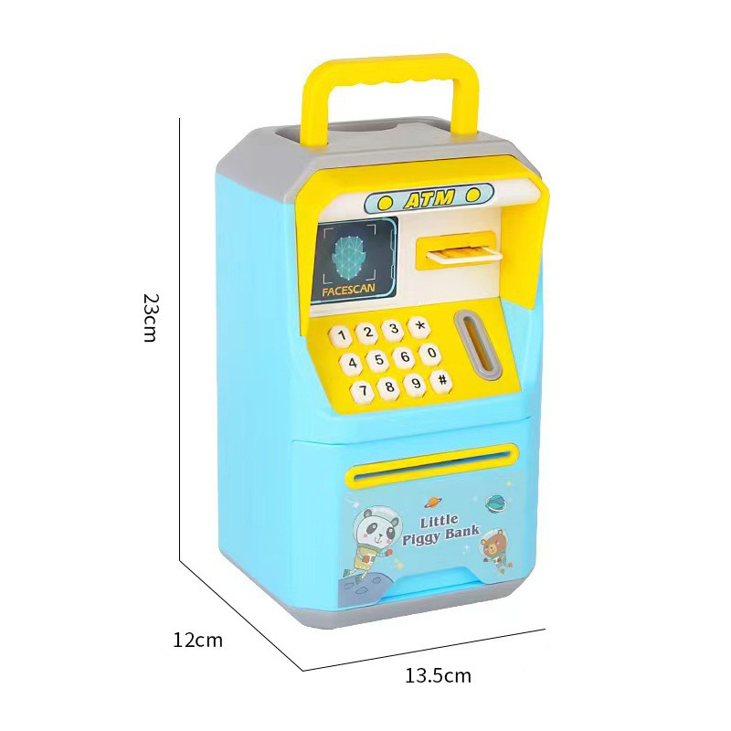 New education music face recognition box electronic money saving boxes atm machine piggy bank