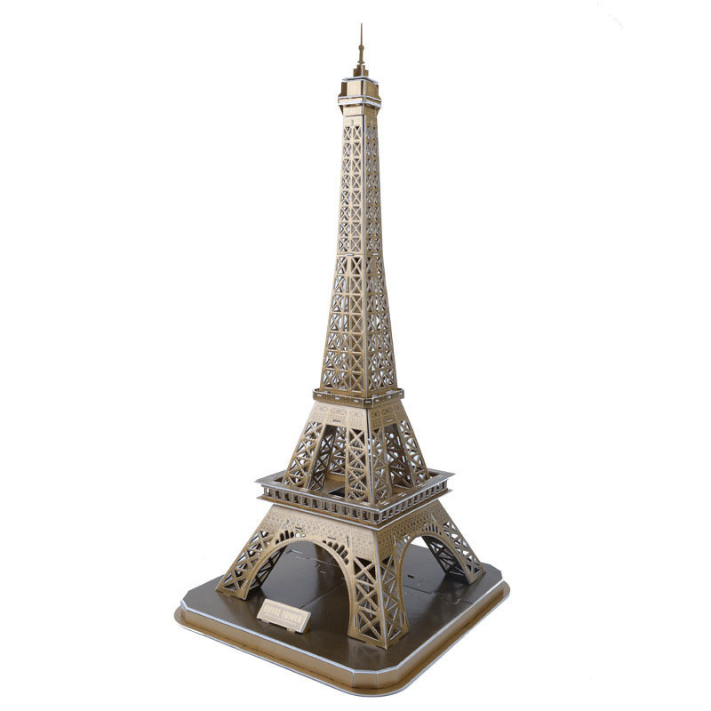 Large Eiffel Tower architectural model toy customizable 3d unique shaped jigsaw puzzle made in china