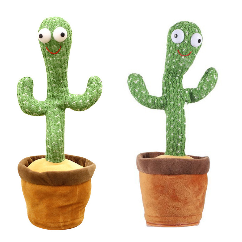 Hot sale funny electric enchanting flower twisting light music song plush dancing cactus toy