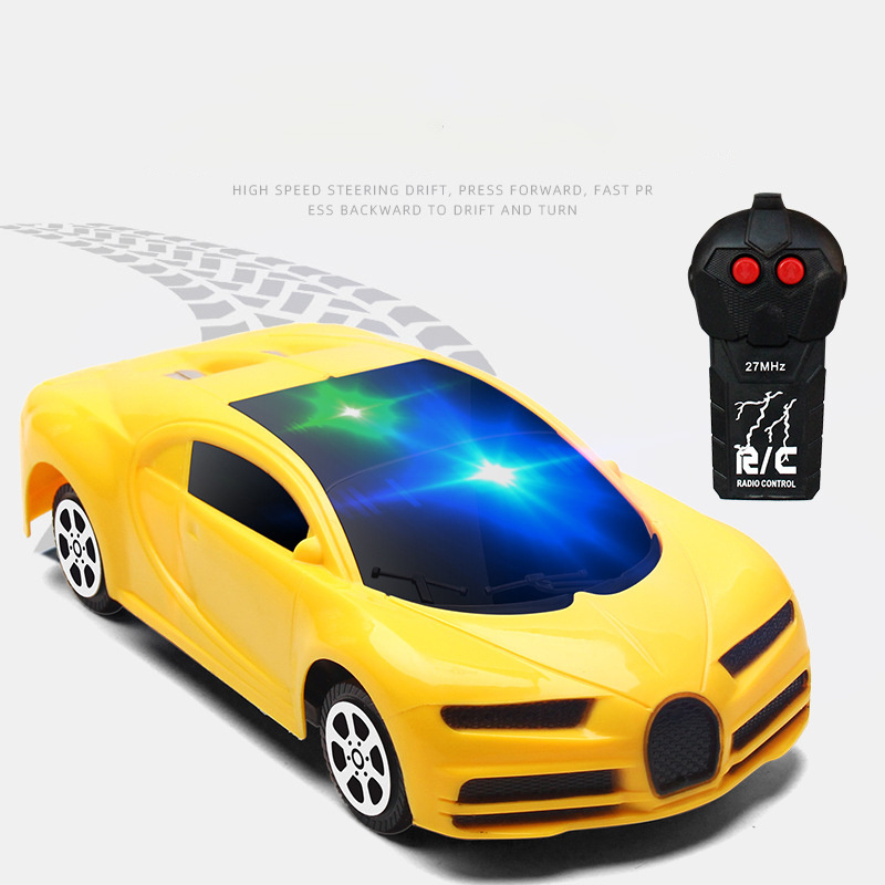 Wholesale factory plastic cool light music two-way mini racing kids remote control toy rc car