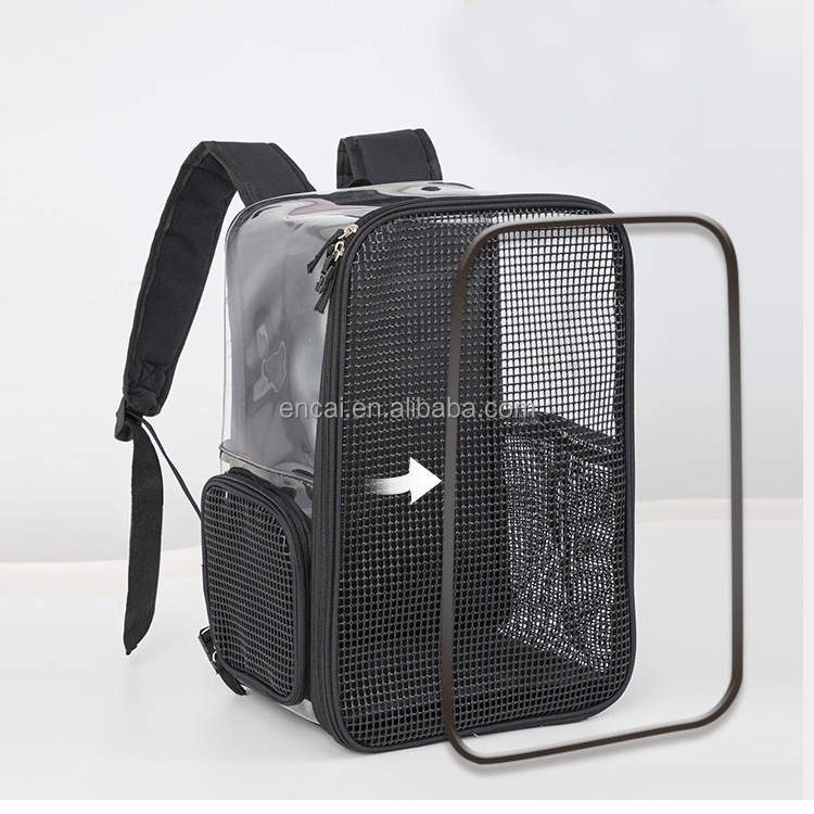 Pet Cat Dog Backpack Carrier Travel Hiking Mesh Front Dog Backpack Carrier for Cat Rabbit Animal Breathable Clear