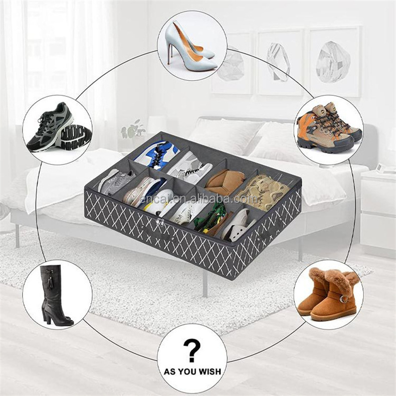 Under Bed Shoe Storage for Closet Underbed Shoe Containers Box Bedding Storage Organizador De Zapatos with Clear Cover