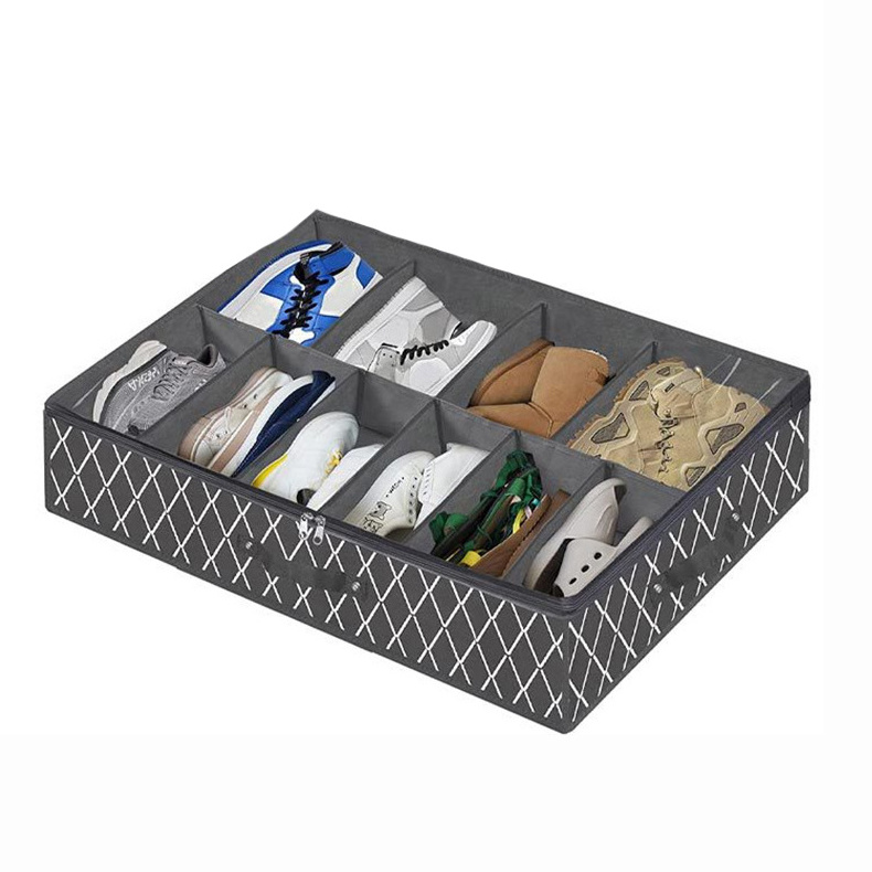 Under Bed Shoe Storage for Closet Underbed Shoe Containers Box Bedding Storage Organizador De Zapatos with Clear Cover