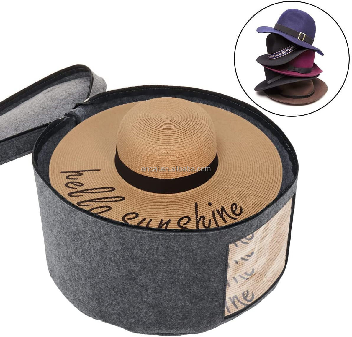 Felt Hat Storage Box Travel Hat Boxes for Men & Women Collapsible Closet Organizer Stuffed Animal Toy Storage Bin Bag