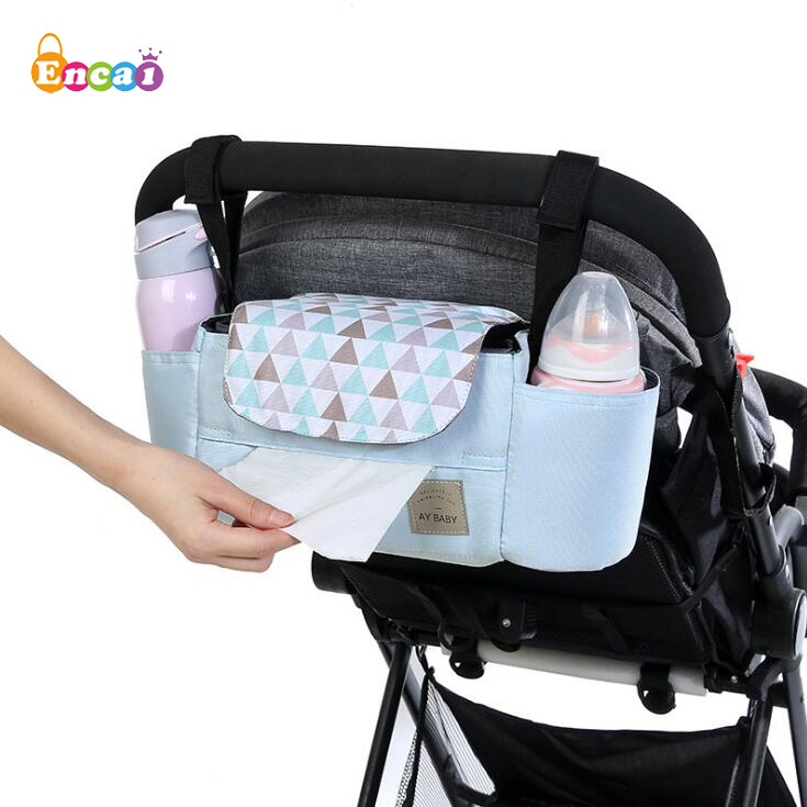 Encai Pram Hanging Baby Diaper Bag Organizer Parent Console Baby Buggy Bag Universal Stroller Organizer Bag