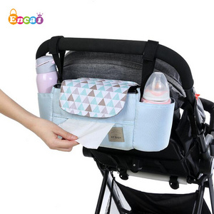 Encai Pram Hanging Baby Diaper Bag Organizer Parent Console Baby Buggy Bag Universal Stroller Organizer Bag