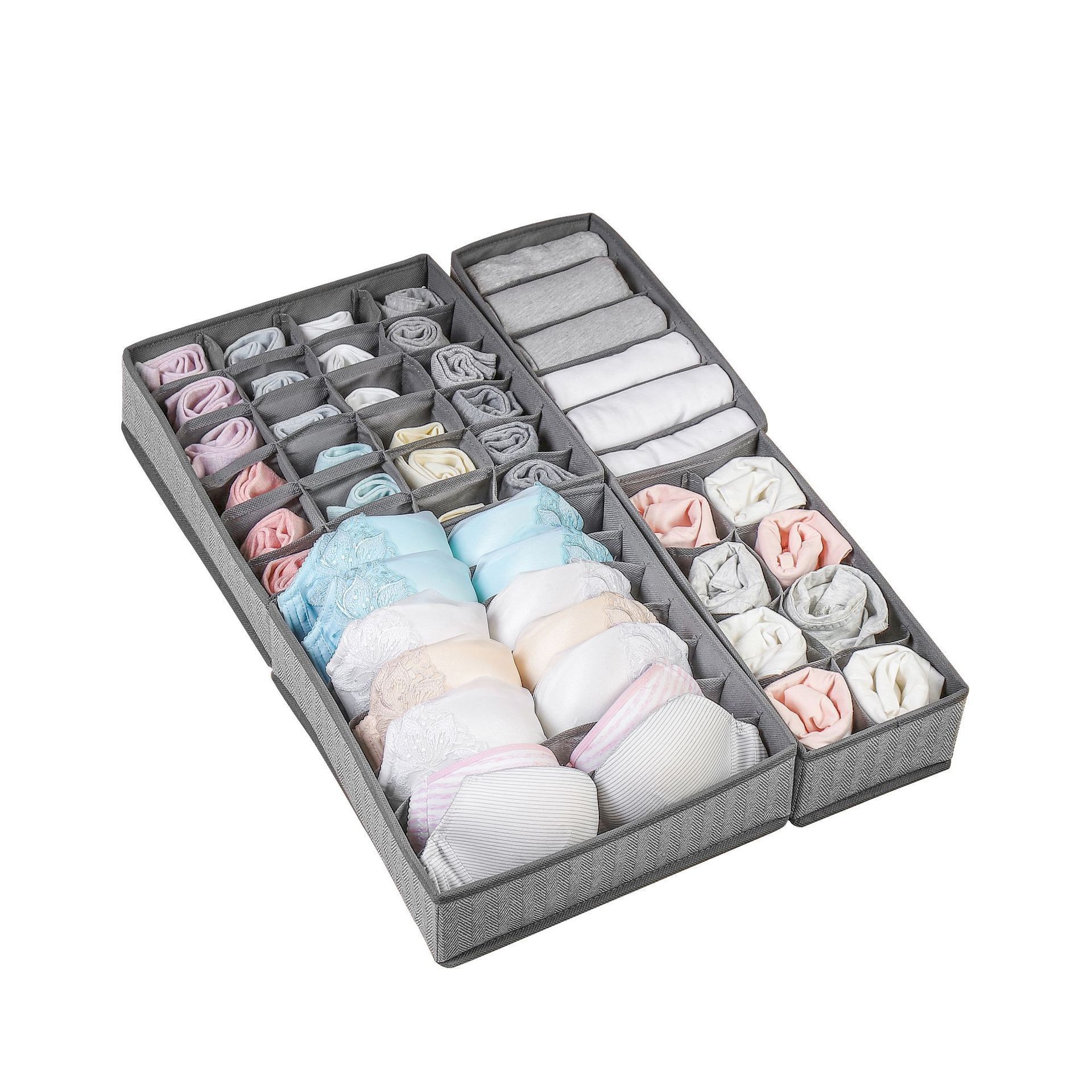 4pcs set Clothes Organizers Dresser Foldable Closet Organizer Underwear Basket Cubes Containers for Storing Bras Baby Clothing