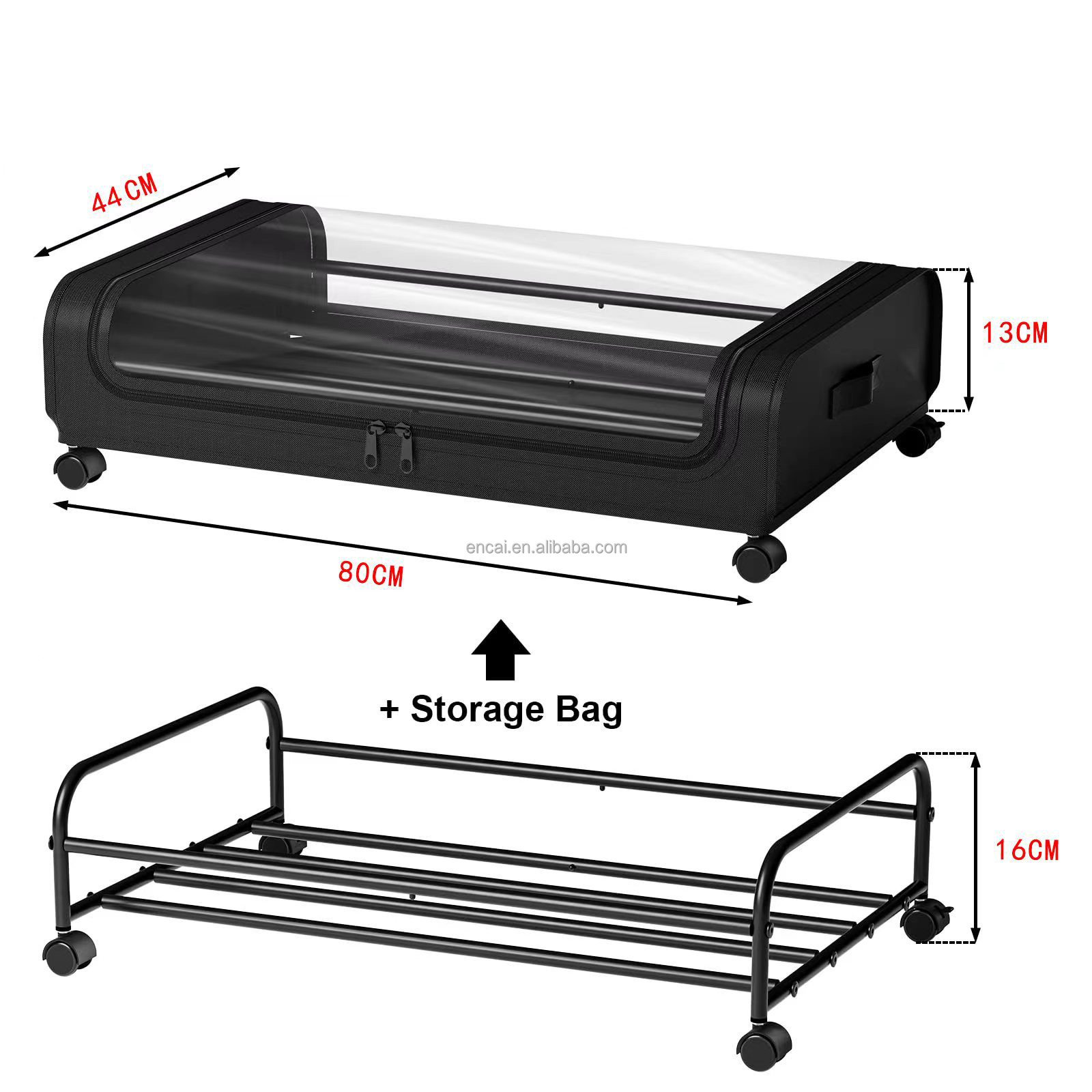 Under Bed Storage Containers With Wheels Drawer Bins Foldable Rolling Under-Bed Clothes Organizer Dorm Under Couch Crib Storage