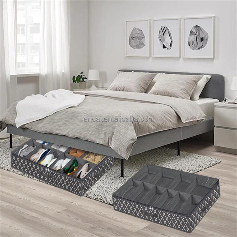 Under Bed Shoe Storage for Closet Underbed Shoe Containers Box Bedding Storage Organizador De Zapatos with Clear Cover