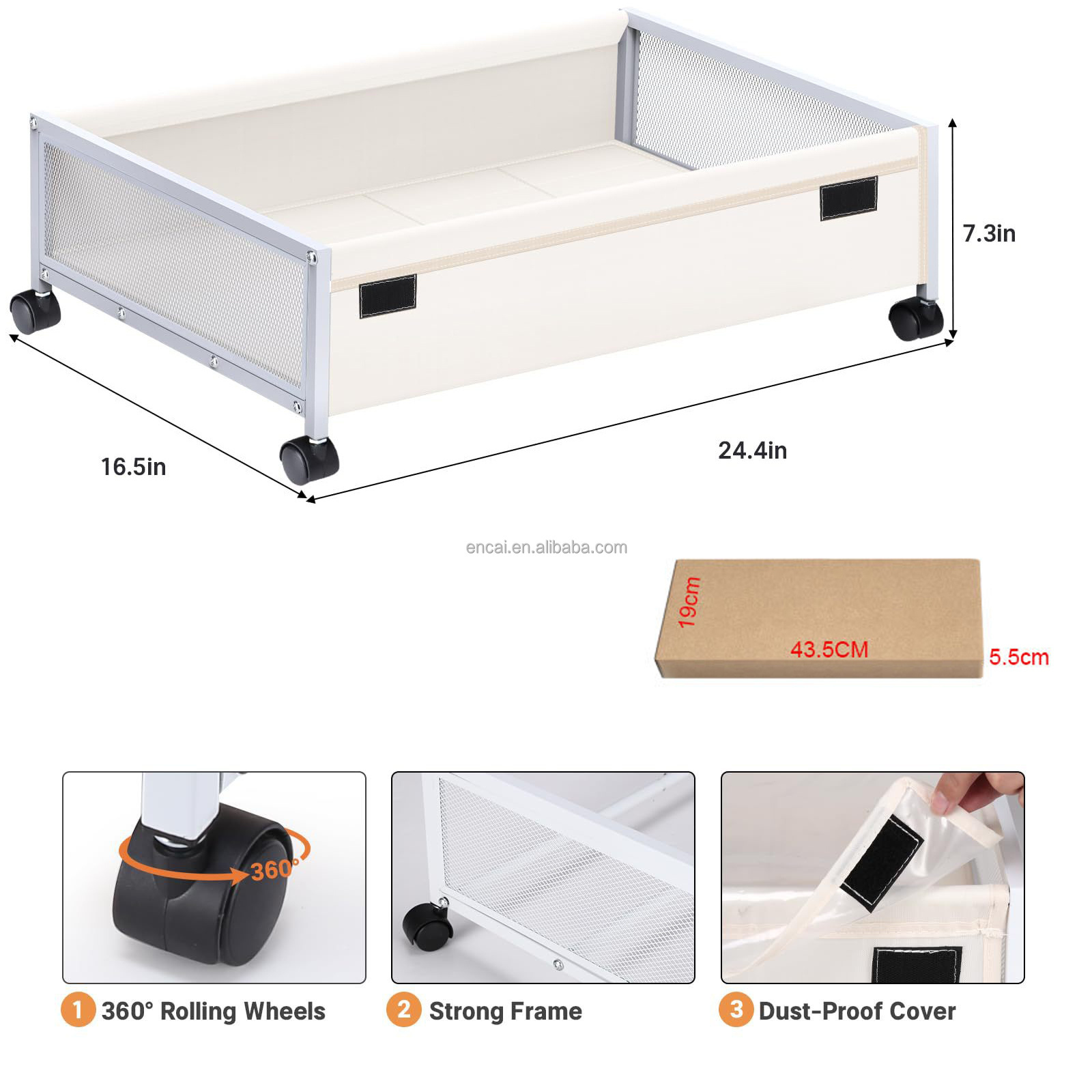 Under the Bed Storage Containers with Wheels Shoe Organizer with Storage Bags Rolling Underbed Storage Containers for Clothes