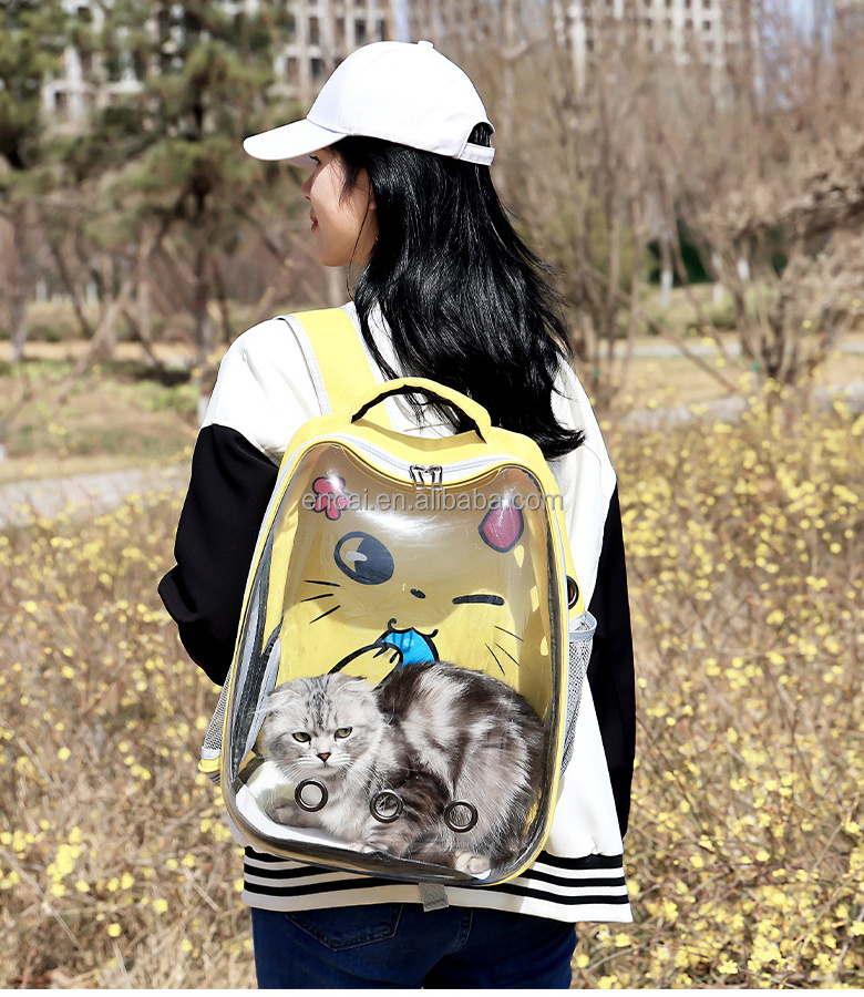 Soft-Side Cat Backpack Carriers Bag For Dog Pet Bubble Backpack for Small Cats Puppies Dogs Bunny  Transparent Capsule