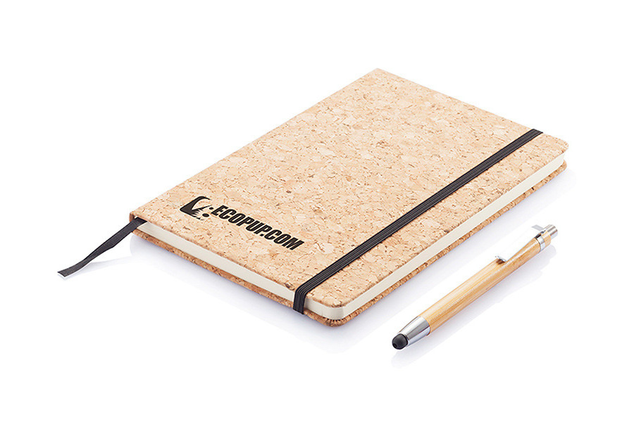 Cork Notebook Gift Sets with pen Eco-friendly Premium Cork Cover Notebook A5 Hardcover Notebook Set for promotional gift