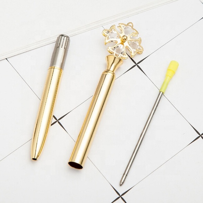 2018 new arrival custom logo diamond ball pen novelty metal ballpen