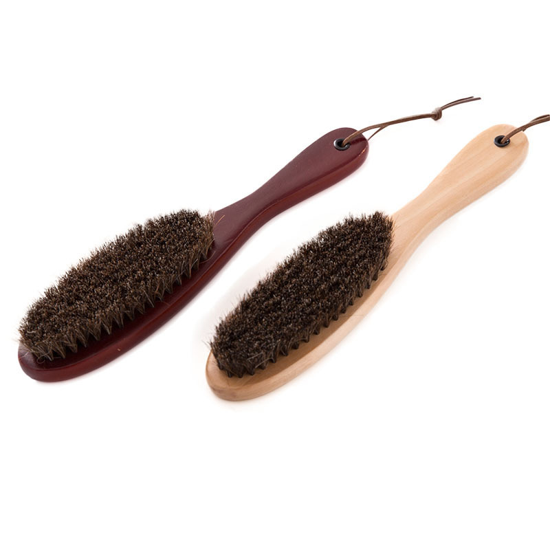 Black horse hair coat and hat brush lint remover quality animal hair cleaning brush body nail brushes