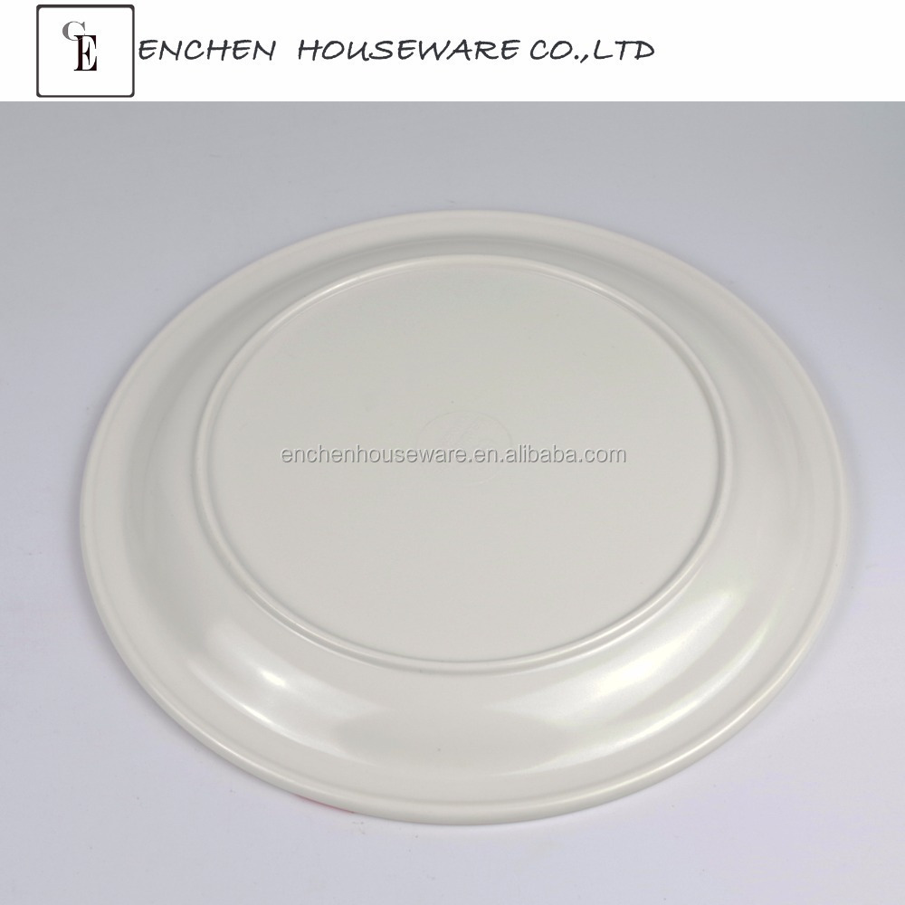 Superior Quality Unbreakable Wholesale Plastic Melamine Dinner Plate Reusable Melamine Flatter  Dishes