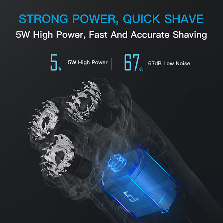 ENCHEN High Quality Portable 3-Head Rechargeable Electric Shaver USB Powered with Triple Blade for Men's Grooming Hotels Cars