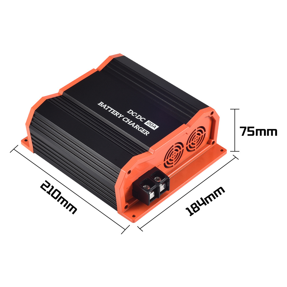 Charge Lead acid / Life-PO4 / Lithium In-vehicle DC-DC Charger 12V 10A-20A Automatic smart DC TO DC battery to battery charger