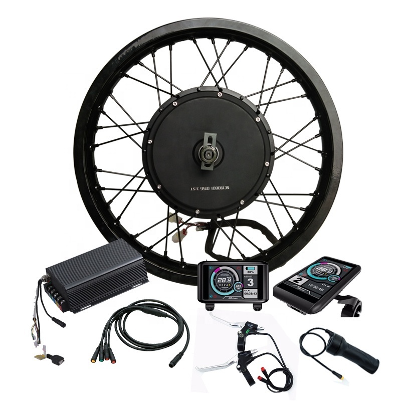 High speed 100km/h 72v 5000w rear wheel hub dc motor e bike conversion kit 5000w electric bicycle kit with tire