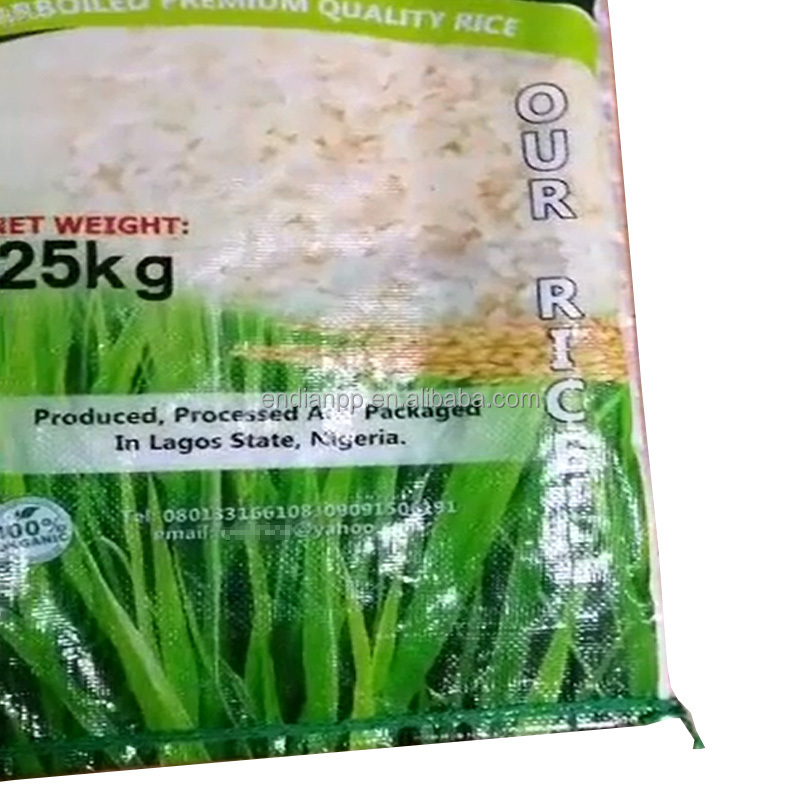 High quality rice bag clear Laminated Polypropylene Tote Bags 25kg 50kg Rice Sacks