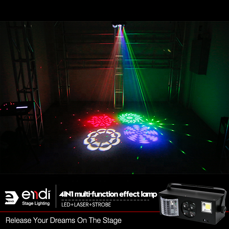 ENDI on sale disco lights with led flower pattern and green red laser effect for night club bar holiday and ktv light