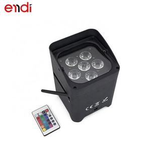 ENDI WIFI DMX512 Control 6in1 Led Stage Uplights with Wireless Battery Rechargeable Par Light for Wedding Party and Club CN;GUA