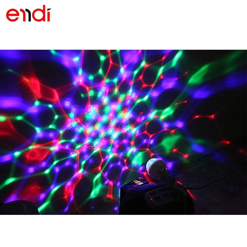 ENDI cheap E27 RGB LED crystal Magic ball light with rainbow 360 rotation effect for Club Party home amusement park Bulb