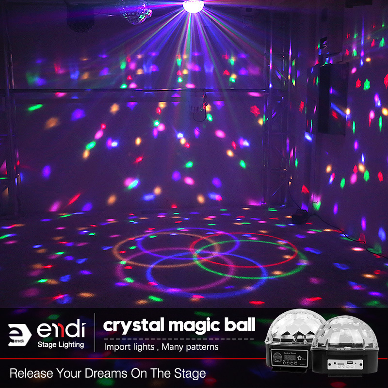 ENDI 6 color 12 volt basic model autorotation led magic ball disco night club light for dj home party decor