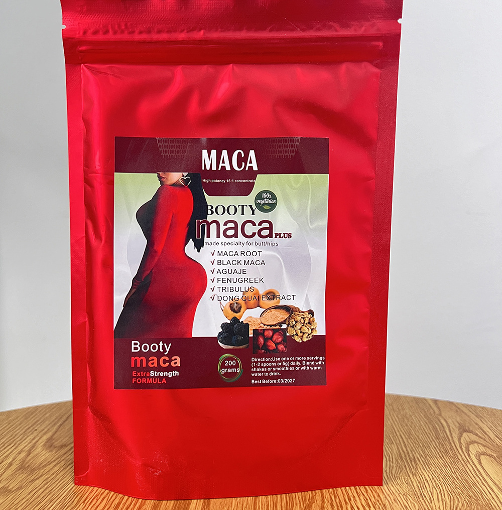 Best women butt maca root powder 100% herbal natural 200g customized private label natura max big butt protein powder