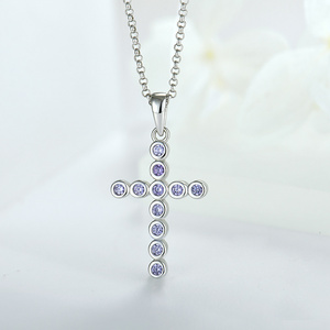 Latest Design jewelry accessories 925 sterling silver necklace creative cross pendant engagement jewelry for women