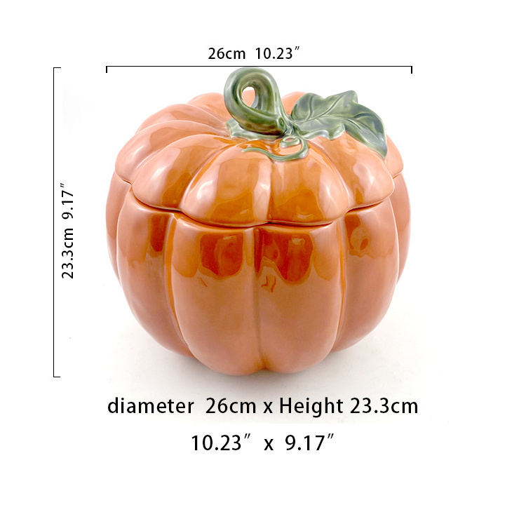 2023 new design  big Multifunction ceramic pumpkin cookie jar