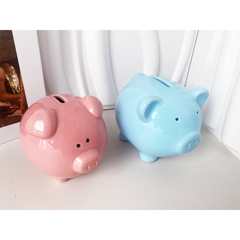 Wholesale OEM/ODM Customized Ceramic 3D Piggy Coin Bank  Counting Coins Bank Money Saving Box For Kids Gift