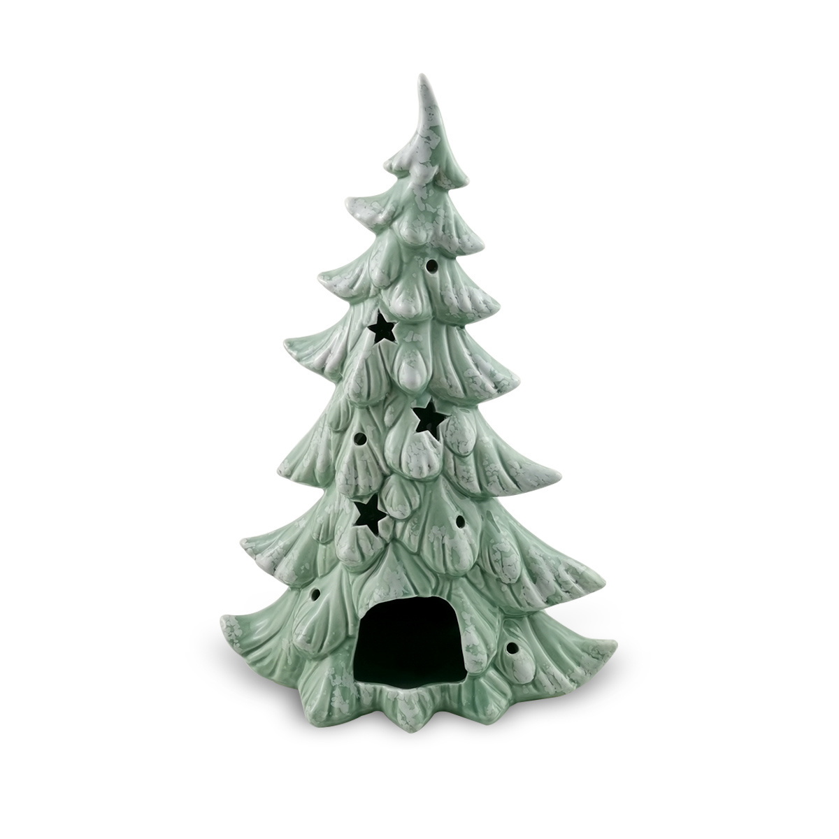 Wholesale Home Decor Ceramic Christmas Tree Holiday Indoor White OEM Customized LED Light Christmas Tree