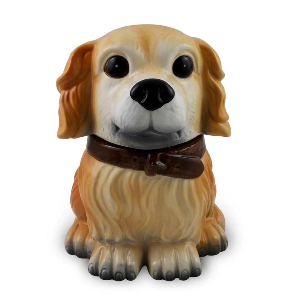 Ceramic Dog Cookie Jar Dolomite 3D Dog Shape Canister Handpainting Animal Design Storage Jar