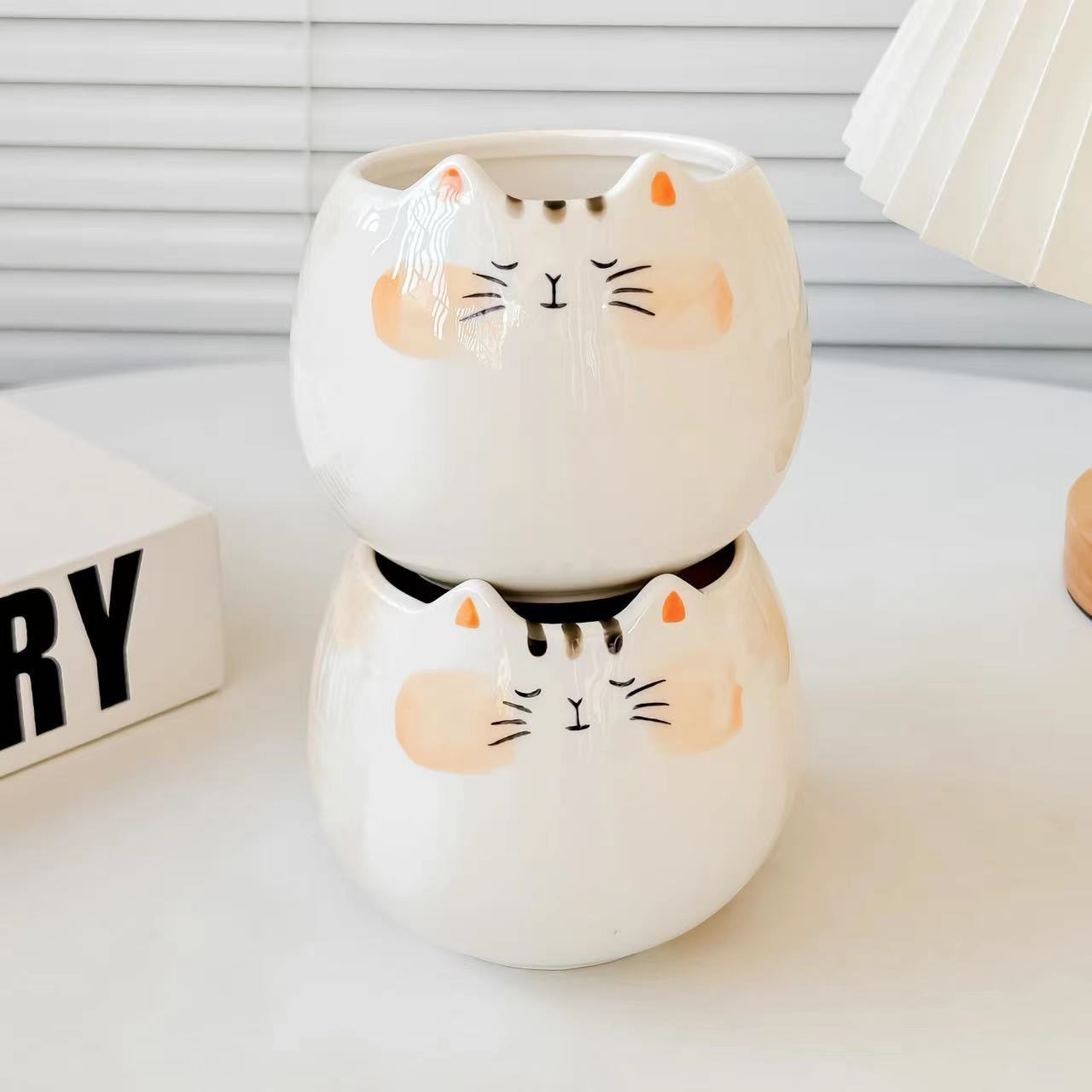 2024 trend  hot sale product Lovely Cat 3D mugs wholesale Handpainting Dolomite Tea cute Mug ceramic Animal 3D Coffee Mug