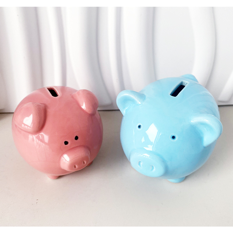 Wholesale OEM/ODM Customized Ceramic 3D Piggy Coin Bank  Counting Coins Bank Money Saving Box For Kids Gift