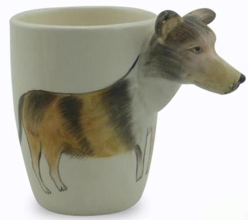 Animal 3D mug wholesale handpainting dolomite Drinking Cup Ceramic Dog Design Embossed coffee mug