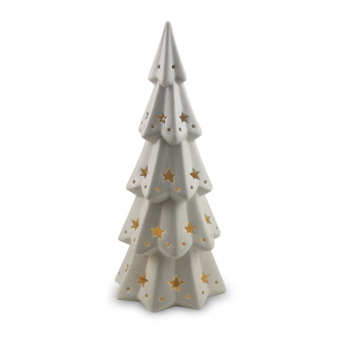 Wholesale Home Decor Ceramic Christmas Tree Holiday Indoor White OEM Customized LED Light Christmas Tree