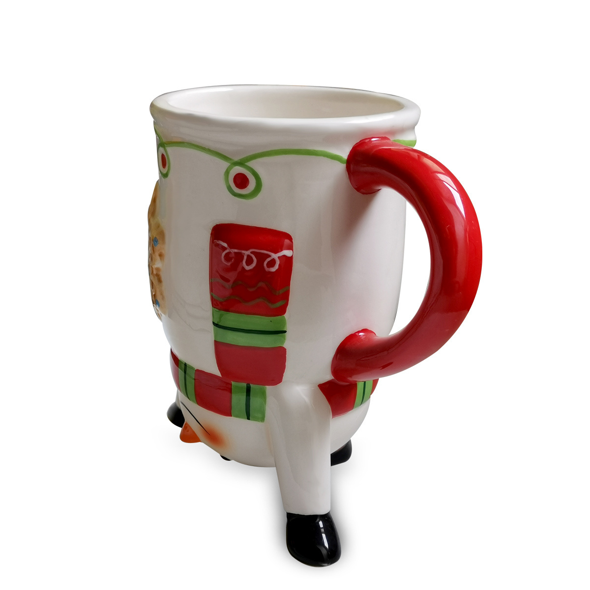 Handpainting Handstand Snowman Mug Christmas Ceramic Snowman 3D Mug  Dolomite Snowman Coffee Mug