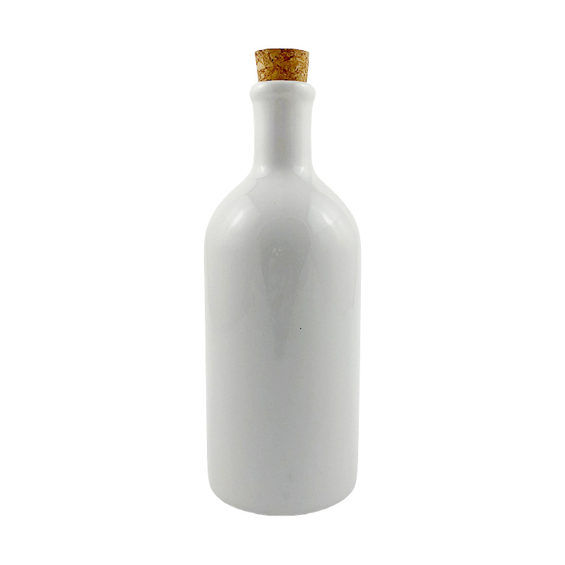 Bulk Custom Simple restaurant Empty Beer Drink Olive Oil Bottle Container Ceramic Wine Bottle Decanter ceramic olive oil bottle