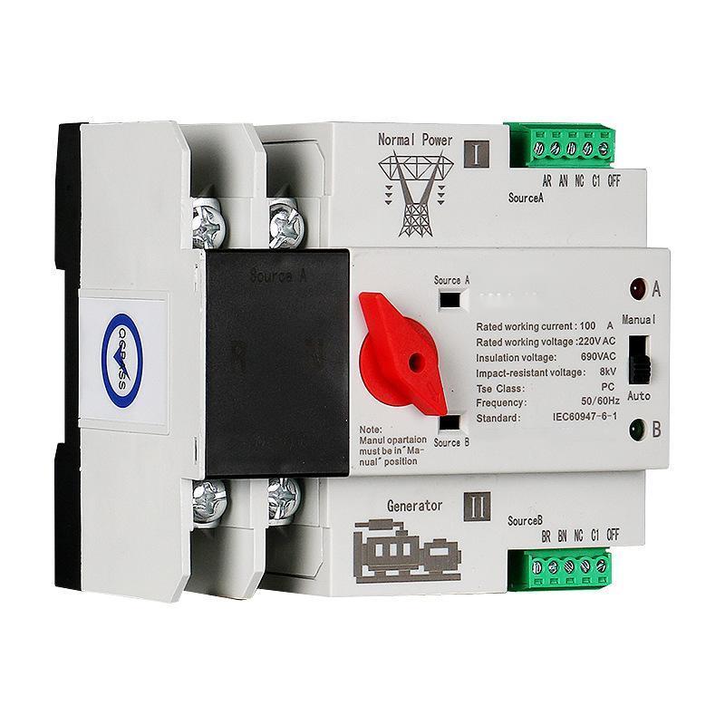 Dual Power Automatic Transfer Switch, 2P/125A Dual Power Generator Changeover Switch