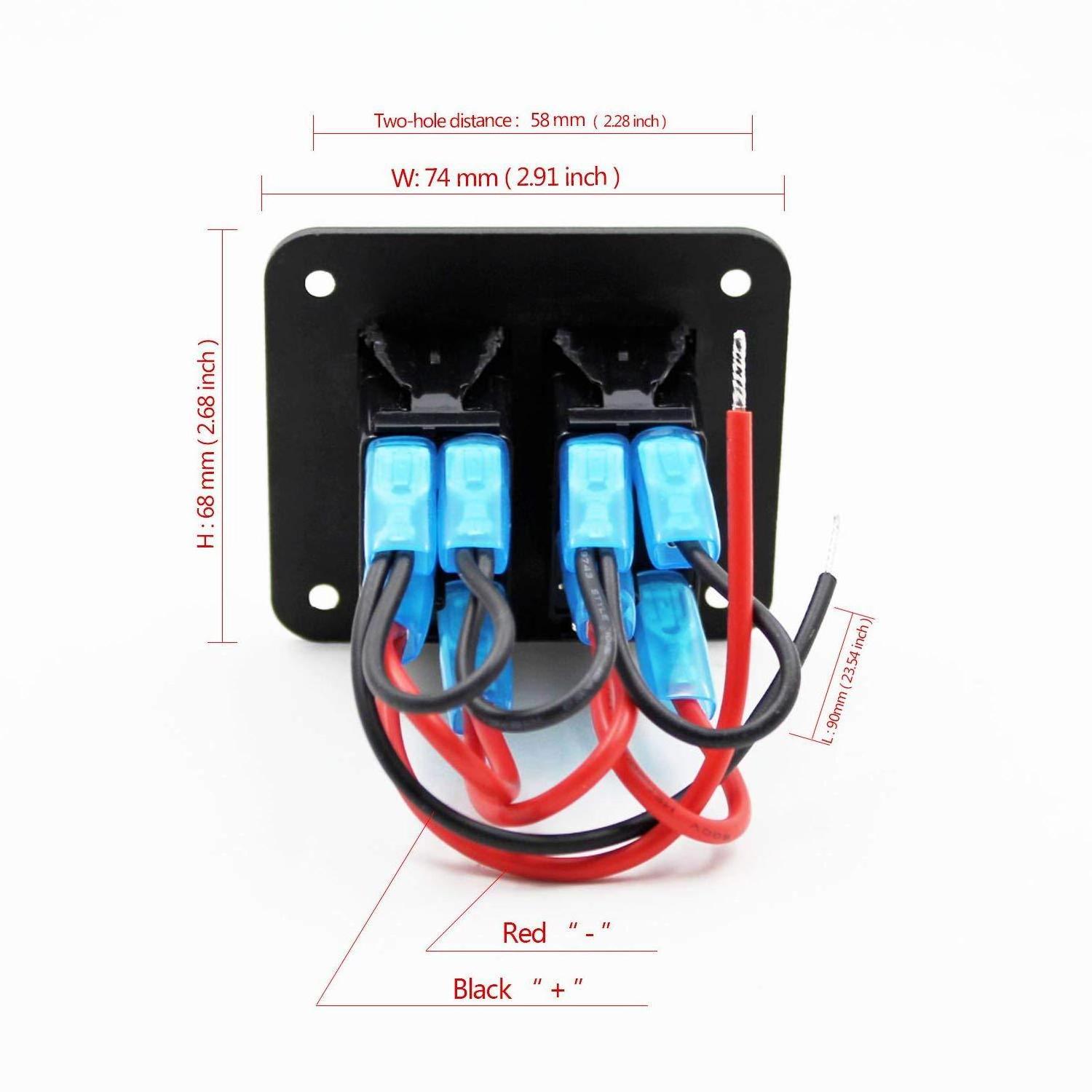 2 Way 12 volt switches marine ABS waterproof marine switch Ce marine toggle switch panel